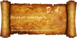 Dostal Adalbert névjegykártya